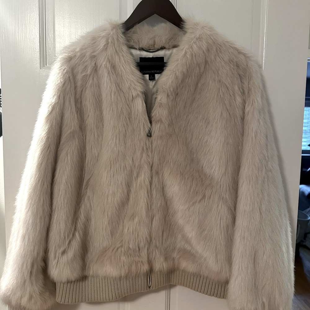 Faux Fur Bomber Banana Republic